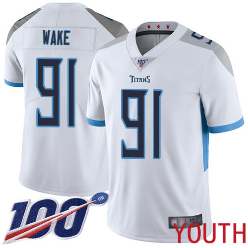 Tennessee Titans Limited White Youth Cameron Wake Road Jersey NFL Football #91 100th Season Vapor Untouchable